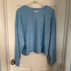 Thread & Supply Light Blue Textured Sweatshirt